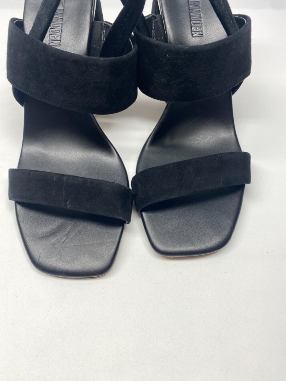Steve Madden Women's Marbell Slingback Black Suede Block-Heel Sandals Sz 9.5 - Picture 4 of 9